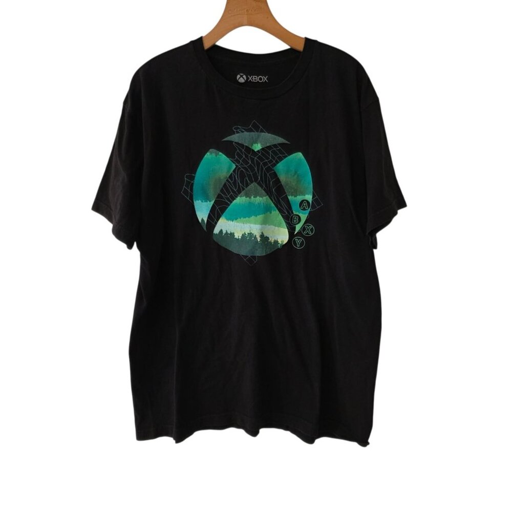 Microsoft Xbox T-Shirt Black Graphic Print Video Games Gamer T-Shirt XL‎